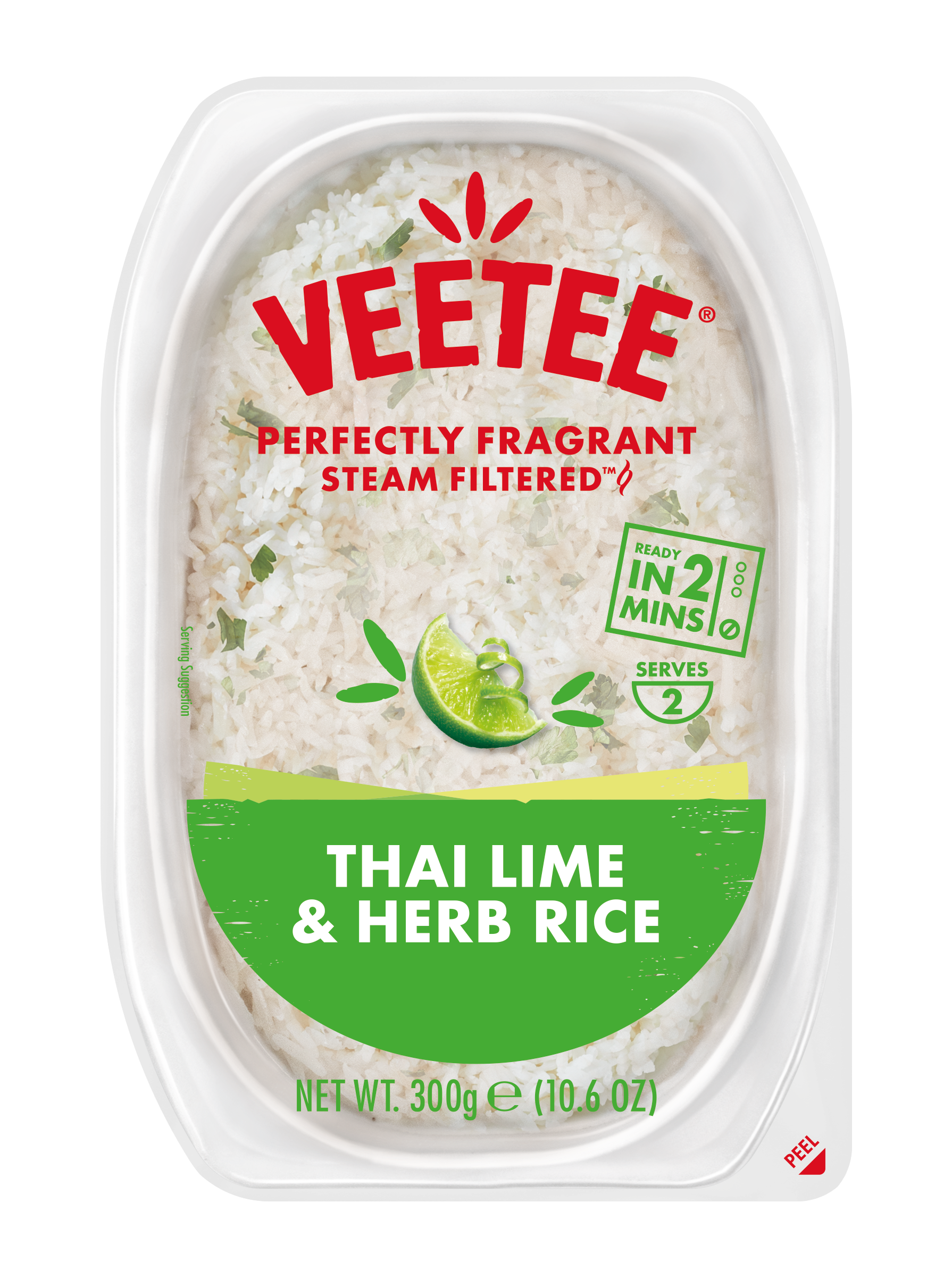 Veetee Steam Filtered Thai Lime & Herb Single serve tray.